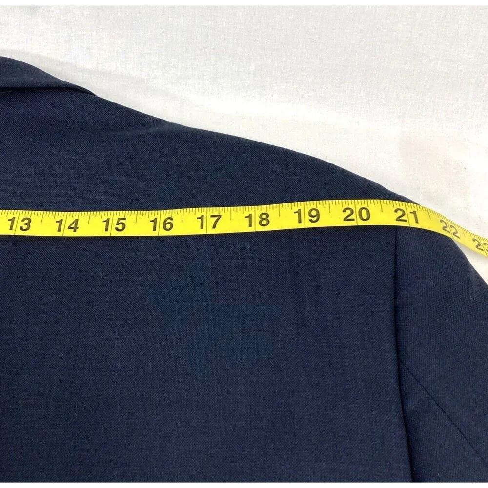 Pronto Uomo Platinum Blazer Wool Navy Blue 48 50 L Executive Fit 2 Vent Preppy